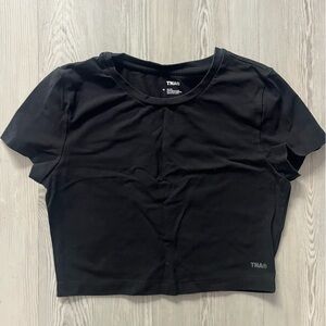 Aritzia TNA Aritzia Black Crew Neck Crop Tee
